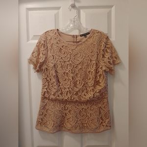 Adrianna Papell pink lace top Size M